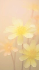 Naklejka premium Blurred gradient illustration yellow flowers backgrounds blossom nature.