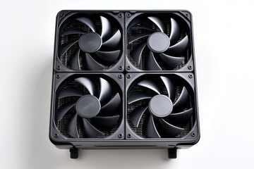 High-performance cooling system features four black fans arranged in a grid for maximum airflow and efficiency Generative AI