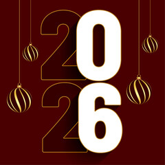 2026 Happy New Year: Gold Numbers, Celebration Design, Festive Background, Golden 2026 happy new year clock and festive background