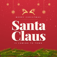 Christmas Poster - Illustration. Vector illustration of Christmas Background with golden branches of christmas tree. Merry christmas tree concept made of white 2020 happy new year decorations star