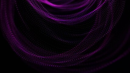 Dynamic Wave of Purple Particles on Dark Background - Powered by Adobe