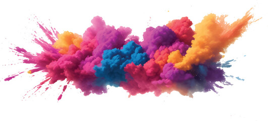 Abstract colorful watercolor paint splash and ink texture design element illustration on paper