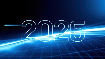 New Year neon inscription texture background abstraction 2026 geometry