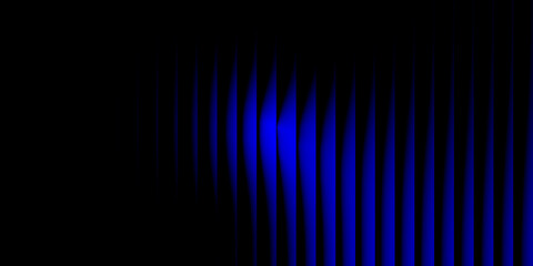 Abstract blue vertical lines on black background with glitch effect