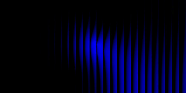 Abstract blue vertical lines on black background with glitch effect