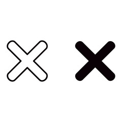 Fototapeta premium Cross icon in flat style, black and white cross sign