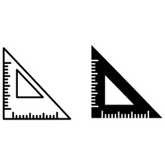 Set square icon in outline and glyph style, vector illustration