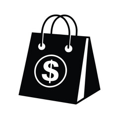 Shopping Bag with Dollar Sign Symbol of Commerce & Spending