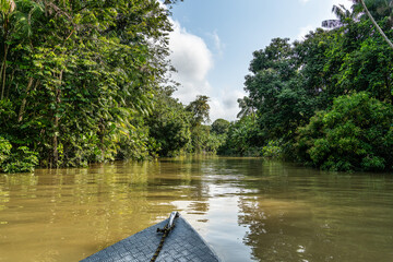 River boat tour on the Guama River at Belem do Para, a city on the north area of Brazil.