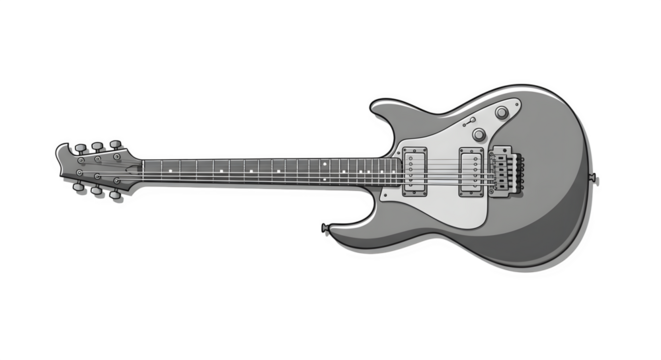 Gray electric guitar