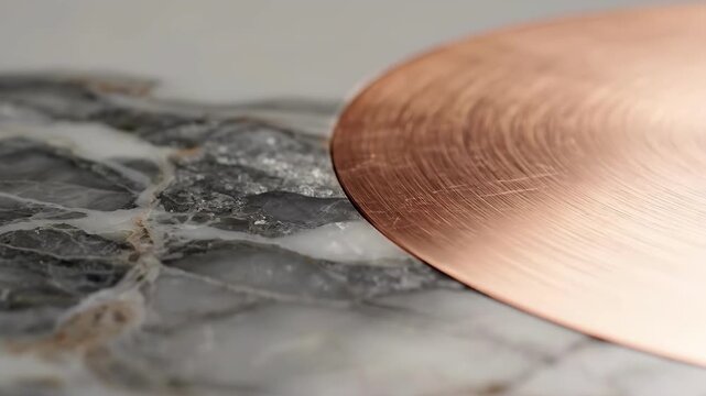 Close-up of a wooden spatula resting on a marble surface, showcasing natural textures and warm tones.