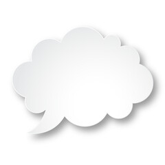 Thought bubble with drop shadow on transparent background