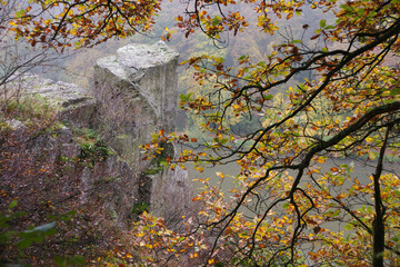Wanderung auf dem Tafelweg rund um die Saarschleife mit Blick über den Vogelfelsen ins Saartal, Mettlach, Saarland