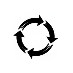 Recycle or Refresh Icon with Four Black Arrows in Circular Motion