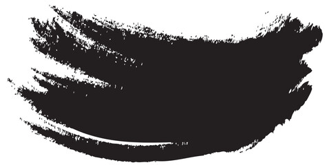 Abstract textured black ink brush stroke graphic element design