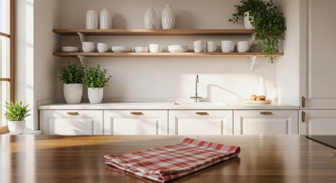 Modern kitchen interior design with sleek cabinetry and natural light creating a bright and inviting atmosphere