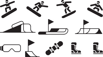 Snowboarding Icons Collection graphics winter sports
