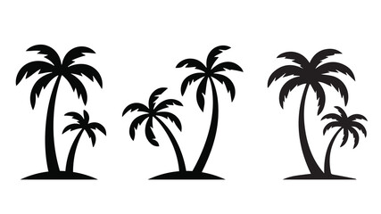 tropical coconut, palm tree silhouette © Graphix Hub