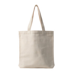 Blank cotton canvas tote bag mockup isolated on white background