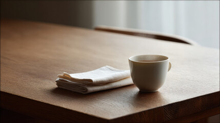clean white napkin elegantly placed at corner of frame essence of simplicity