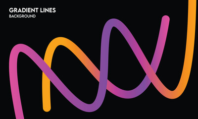 Orange Pink Purple Gradient Lines – Abstract Flowing Waves on Black Background