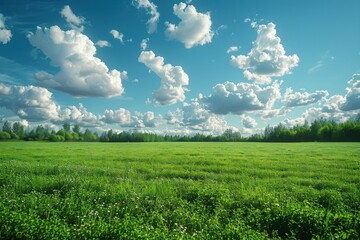 Fototapeta premium Field countryside landscape grassland.