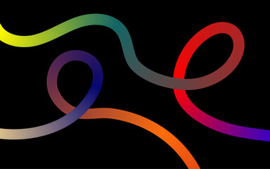 Abstract Color Gradient Waves. Background with Vector Line Pattern. Wavy Graphic Design Elements. Rainbow Color Ribbons