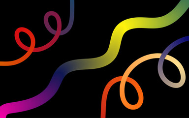 Vibrant Gradient Swirls on Black Background