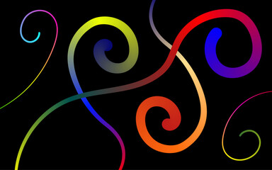 Abstract, Creative and Unique Gradient Lines on Black Background