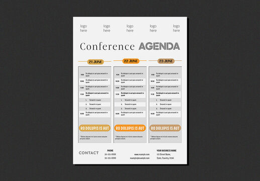 Conference Agenda Template Layout