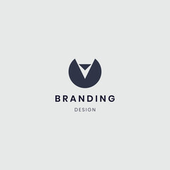 Branding Corporate Minimalist Letter V Logo Vector Design
