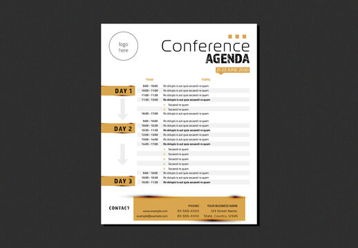 Conference Agenda Template Layout