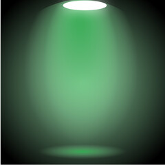 Green Spotlight Stage Background With Dark Vignette Keywords: spotlight, stage, background