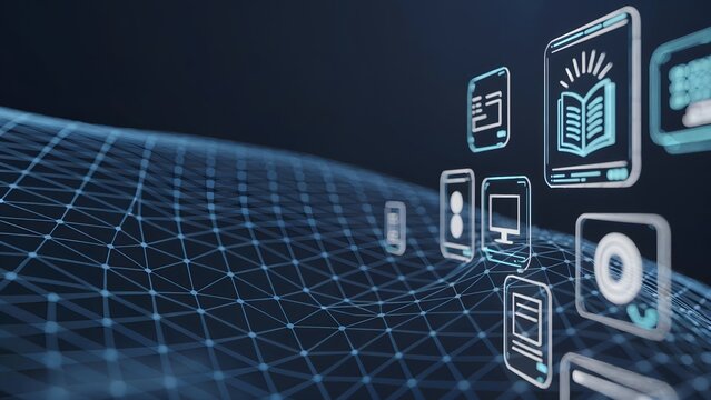 Dynamic digital network connecting modern devices and information streams, illustrating global connectivity and data flow for innovative business solutions