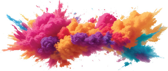Abstract colorful watercolor ink splash texture and paint splatter art pattern on white paper background