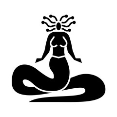 medusa glyph icon. medusa illustration.