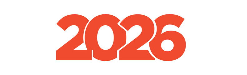 2026, nome ano novo, 2,0,2,6,  laranja