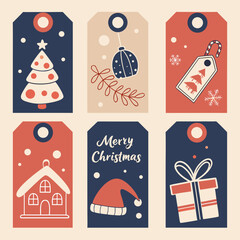 christmas labels set