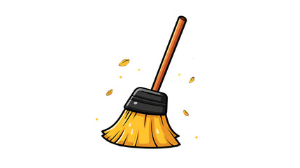 vector illustration of a broom