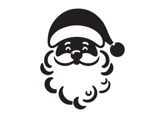 santa face logo silhouette vector, christmas santa face silhouette vector illustration, black santa face vector silhouette, santa claus face logo silhouettes vector on a white background