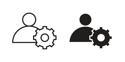 Account settings icon in trendy flat style design. Vector graphic illustration.