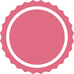 Pink Circular Badge with Serrated Edge circle