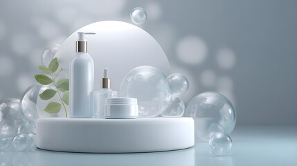 Minimalist skincare product display