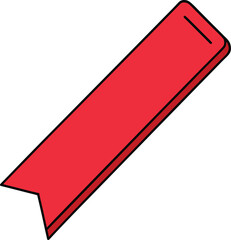 Red Diagonal Ribbon With Pointed End Keywords: ribbon, red, diagonal, shape, graphic, design