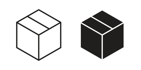 Box icon in trendy flat style design. Vector graphic illustration.