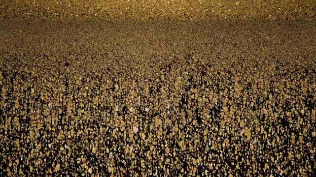 Abstract Background of Thousands of Small Golden Particles on a Dark Surface small particles