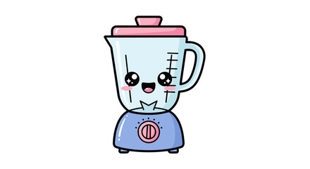 Fototapeta premium Cute cartoon blender character with a smiling face and pastel colors 