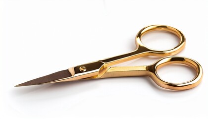 golden scissors isolated on white background