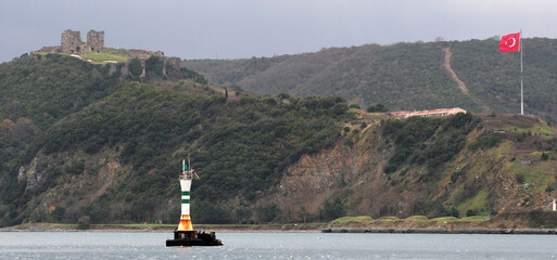 A view from the historic Yoros Castle in Istanbul, Turkey.