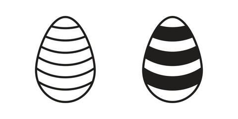 Easter egg icon in trendy flat style design. Vector graphic illustration.